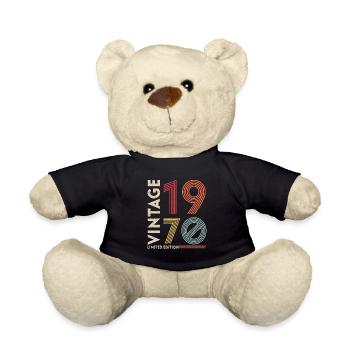 1970 Birthday Retro Vintage born in 1970 - Teddy Bear - black - Front