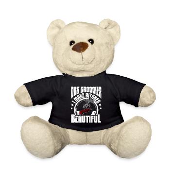 Grooming Hunde Hundepflege Friseur Schere Spruch - Teddy - Schwarz - Vorne