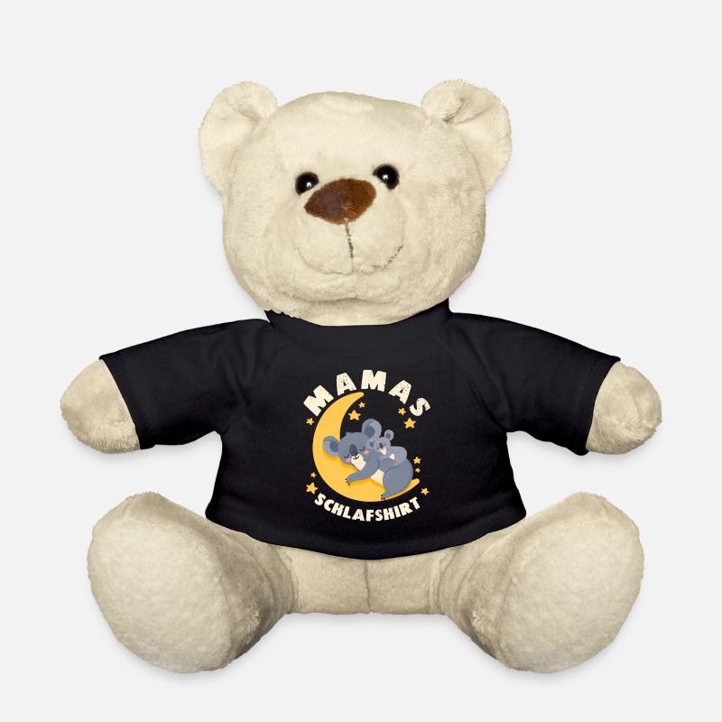 Mamas Schlafshirt, Koala-Mama mit Koala-Baby - Teddy - Schwarz