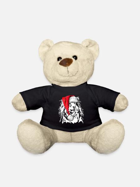 Santa Langhaarcollie Weihnachten Hunde Wilsigns - Teddy - Schwarz