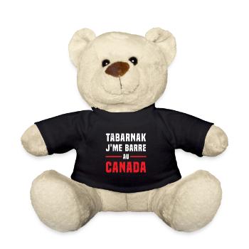 TABARNAK Je Me Barre Au Canada Humour - Nounours - noir - Devant