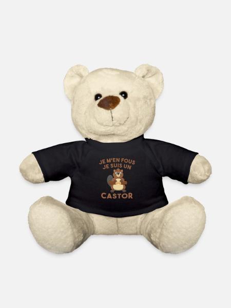 Je M'en Fous Je Suis Un Castor - Castor Doux - Nounours - noir