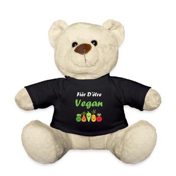 Légumes Humour je suis vegan - Nounours - noir - Devant
