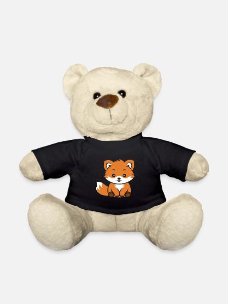 Fuchs liebt den kleinen roten Panda - Teddy - Schwarz