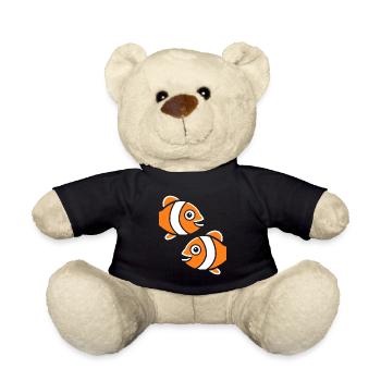 Humour petit poisson clown - Nounours - noir - Devant