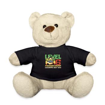 Gaming .6 Geburtstag 6 Jahre Gamer - Teddy - Schwarz - Vorne