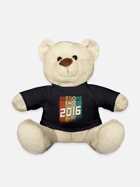 Awesome since 2016 Girl Boy 8th Birthday - Teddy Bear - black