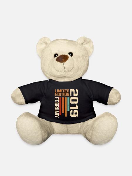 Geboren im Februar 2019 Retro 2019 Jubiläum - Teddy - Schwarz