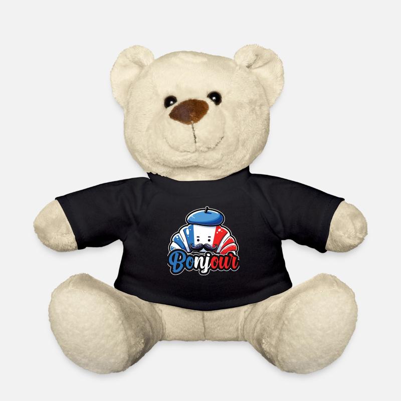 Französisch Croissant Liebhaber Frankreich Flagge - Teddy - Schwarz