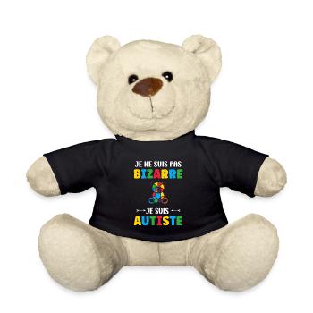 Je ne suis pas bizarre je suis autiste - Nounours - noir - Devant
