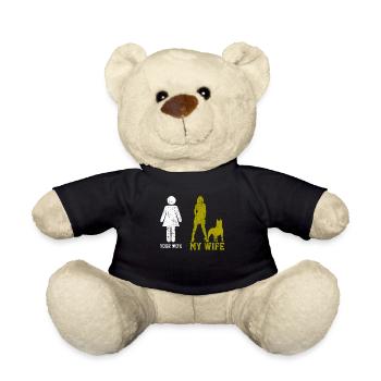 Inspirational Pitbull Mom Wife Mom Art - Teddy Bear - black - Front