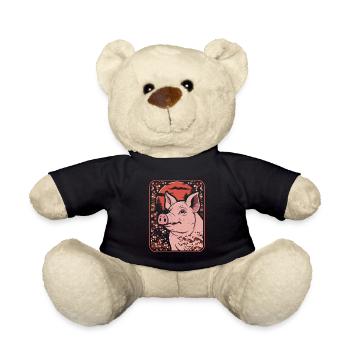 Schwein Schweinebauer Japan Cherry Blossom Moon - Teddy - Schwarz - Vorne