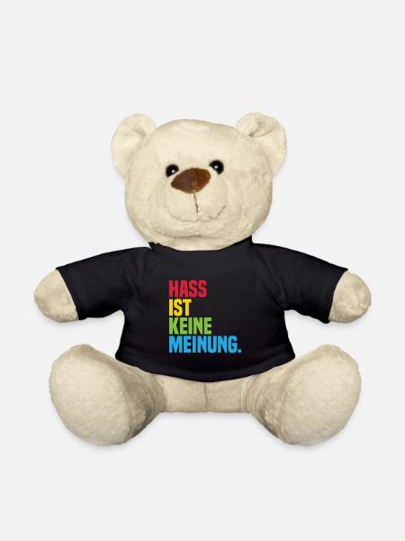 Hass ist keine Meinung Statement gegen rechts - Teddy - Schwarz
