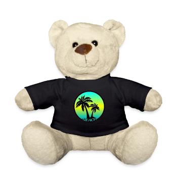Logo de plage coloré avec des palmiers - Nounours - noir - Devant