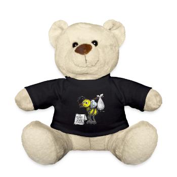 Apiculteur apiculteur apiculteur abeille plante fleur - Nounours - noir - Devant