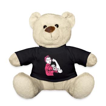 Breast Cancer Cancer Pink Ribbon Believe Woman - Teddy Bear - black - Front