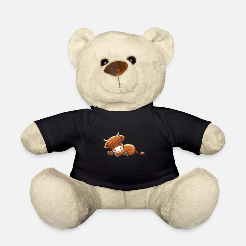 Kuh Schottisches Hochlandrind Highland Pyjama - Teddy - Schwarz