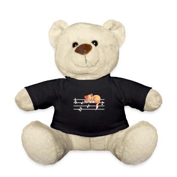 Katze Musik musikalisch Kater Katzenliebhaber - Teddy - Schwarz - Vorne