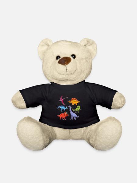 Stegosaurus Dino Dinosaurier Urzeit Geschenk - Teddy - Schwarz