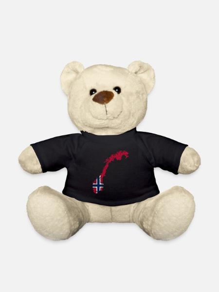 Norwegen Norwegische Flagge Umriss Skandinavien - Teddy - Schwarz