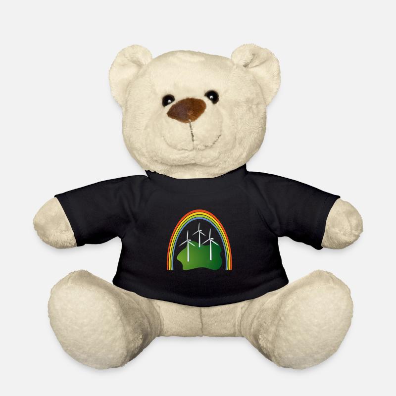 Mein Herz schlägt für NULL Emission. Regenbogen - Teddy - Schwarz