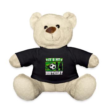 14th birthday Boy Soccer 14 Years Old Gifts - Teddy Bear - black - Front