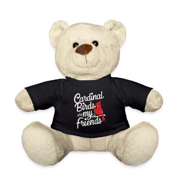 Cardinal Red Cardinal Bird Red Cardinal - Teddy Bear - black - Front