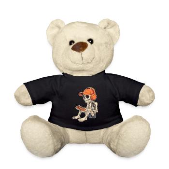 Skelett Halloween Gamer Gaming Junge Kinder Boy - Teddy - Schwarz - Vorne