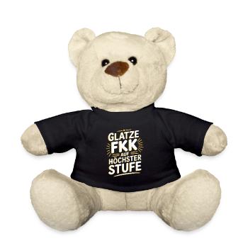 Glatze Frisur Haarausfall, Lustiges Glatzenträger - Teddy - Schwarz - Vorne
