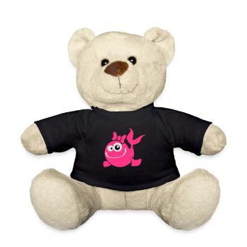 fish_girl - Teddy Bear - black - Front