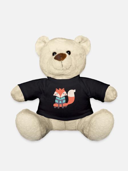 Sweet fox with Ringelpulli - Teddy Bear - black
