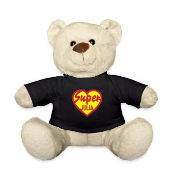 heart heart julia super - Teddy Bear - black - Front