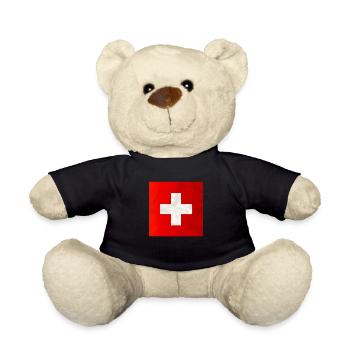 Schweizer Flagge - Teddy - Schwarz - Vorne