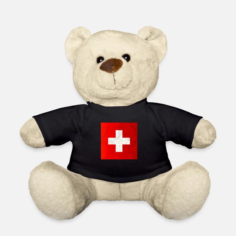 Schweizer Flagge - Teddy - Schwarz