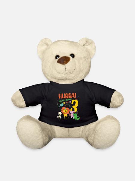 3. Geburtstag 3 Jahre Kinder - Teddy - Schwarz