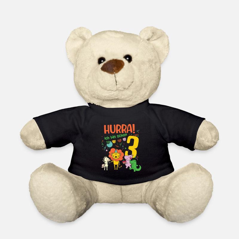 3. Geburtstag 3 Jahre Kinder - Teddy - Schwarz