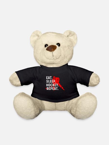 Manger du hockey sur le sommeil répéter - Nounours - noir