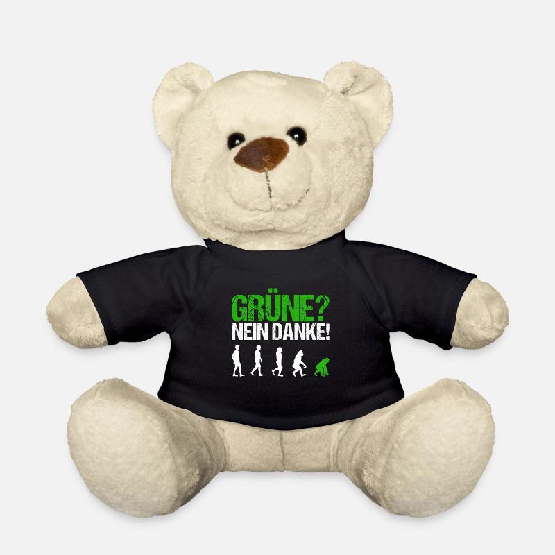 Grüne nein danke Spruch Geschenk - Teddy - Schwarz