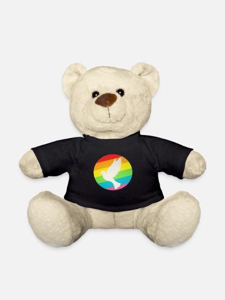 LGBT Rainbow Friend Dove - Teddy Bear - black