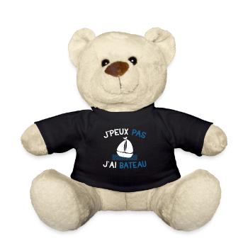 Je peux pas j'ai bateau cadeau humour marin homme - Nounours - noir - Devant