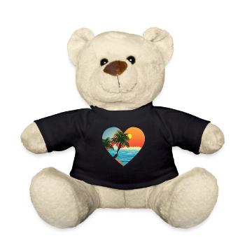 Palm Island Summer Holiday Sun Palm Beach - Teddy Bear - black - Front