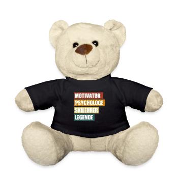 Lustige Skilehrer Sprüche zum Geburtstag - Teddy - Schwarz - Vorne