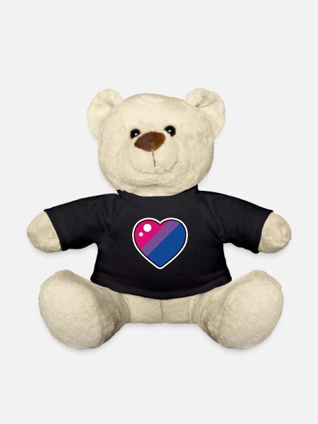 Heart (Bisexual flag) - Teddy Bear - black