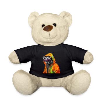 Lemur with Sunglasses Colorful Cool Ring-tailed lemur forest animal - Teddy Bear - black - Front