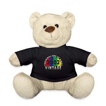 Jahrgang 2002 Retro - Bursdag - Teddy - Schwarz - Vorne