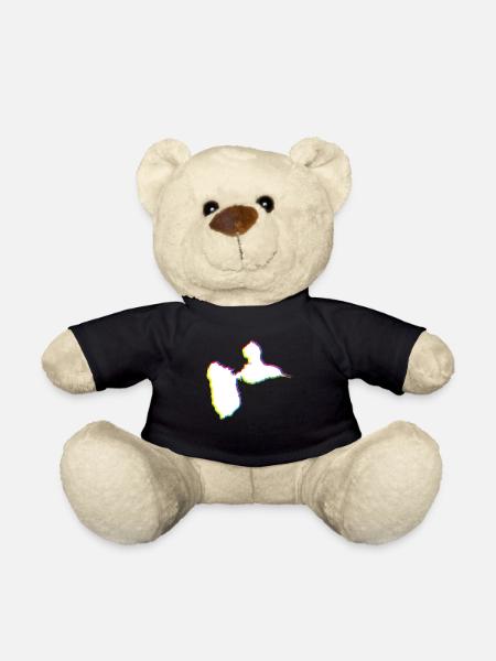 Carte de la guadeloupe - cadeau souvenir 971 gwada - Nounours - noir
