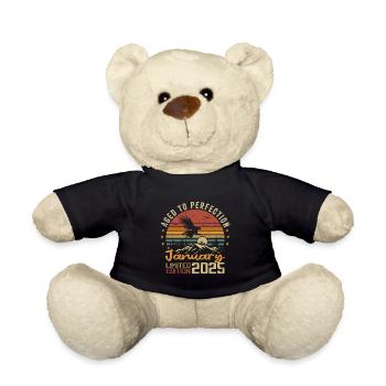 Januar 2025 Retro Vintage Geburtstagsgeschenk - Teddy - Schwarz - Vorne