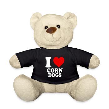 J’aime les chiens de maïs coeur drôle spirituel - Nounours - noir - Devant