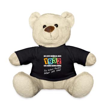 Legende geboren 1952. Lustiger Geburtstagsspruch - Teddy - Schwarz - Vorne
