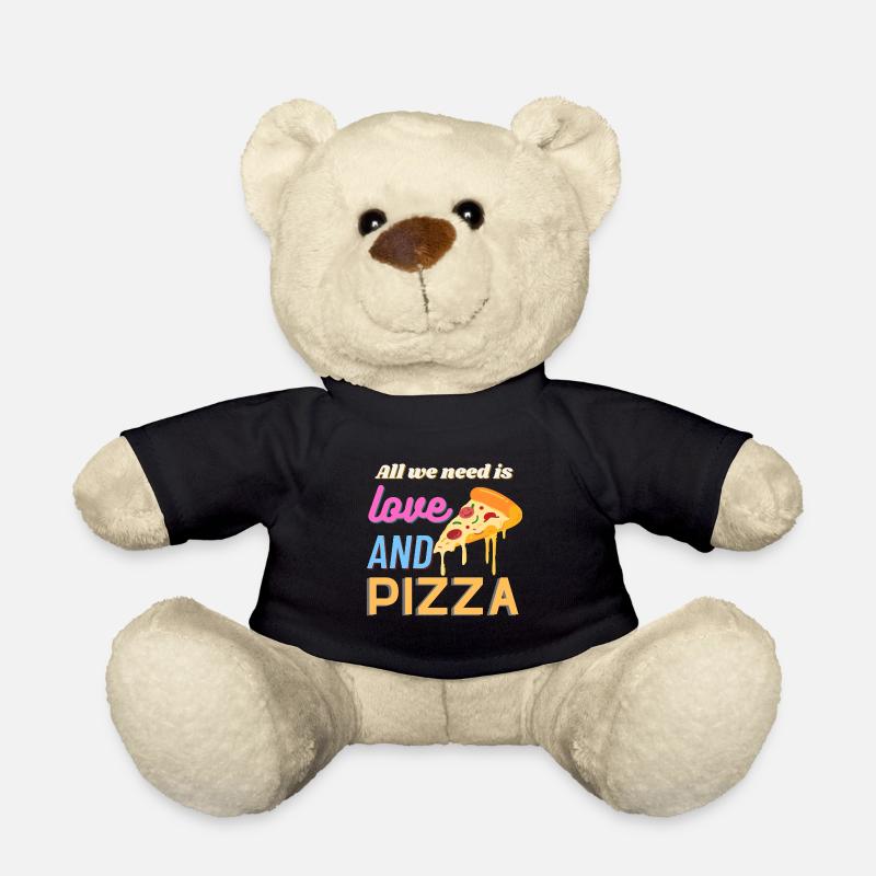 Tout ce dont nous avons besoin, c’est d’amour et de pizza - Nounours - noir